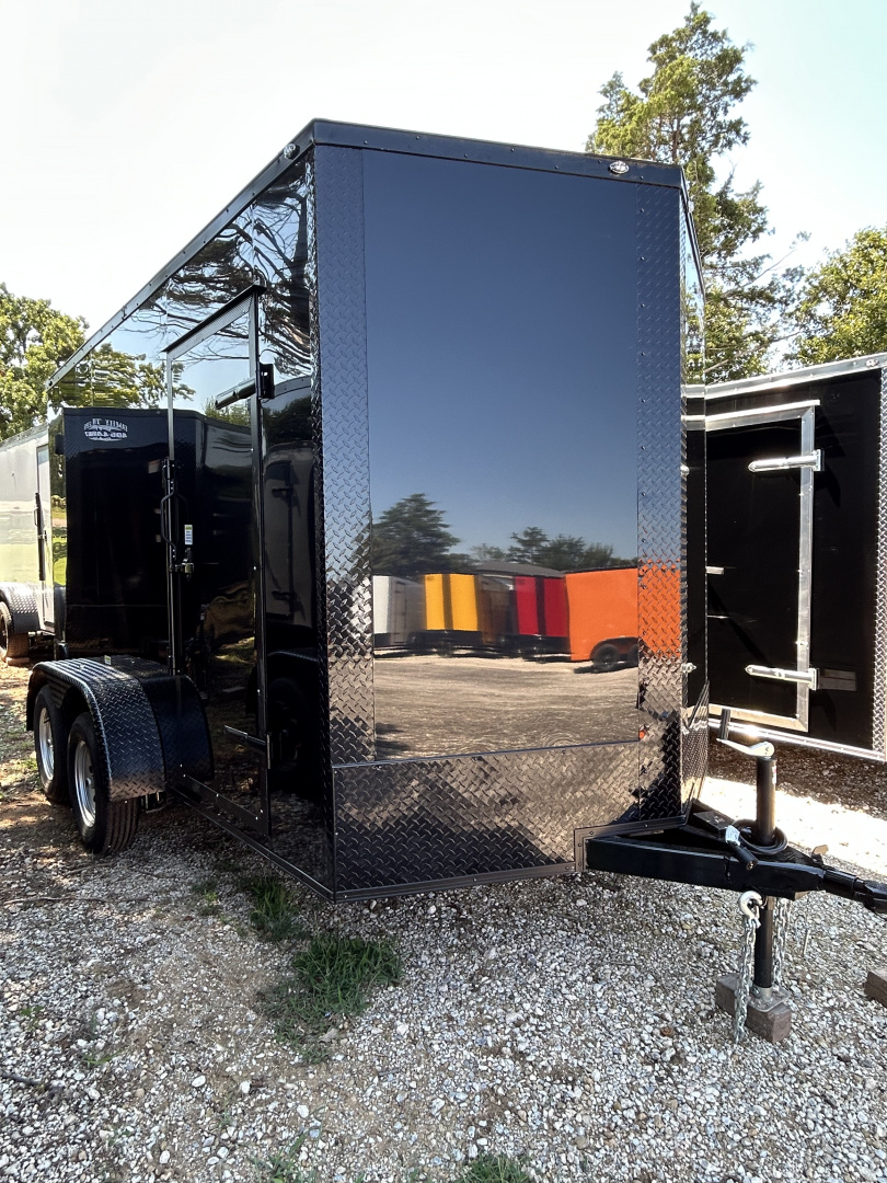 New 2025 Family Trailer 7x12 Tandem Axles Cargo / Enclosed Trailer-Screwless Exterior-Blackout Pkg.