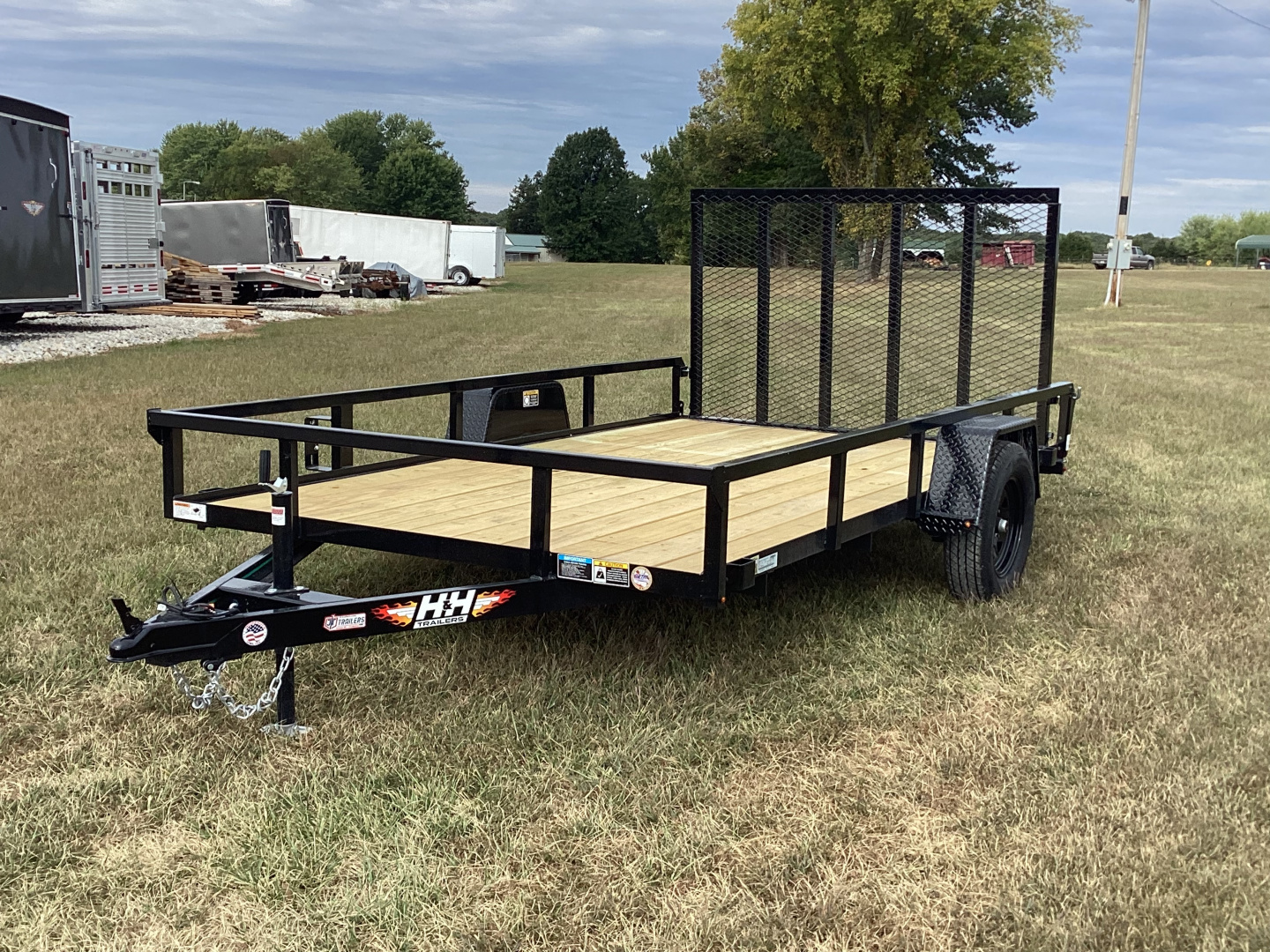 New 2026 H&H 82x12 Rail Side Utility Trailer, 3K Idler