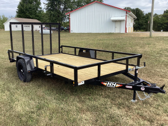 New 2026 H&H 82x12 Rail Side Utility Trailer, 3K Idler