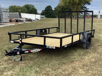 New 2026 H&H 82x12 Rail Side Utility Trailer, 3K Idler