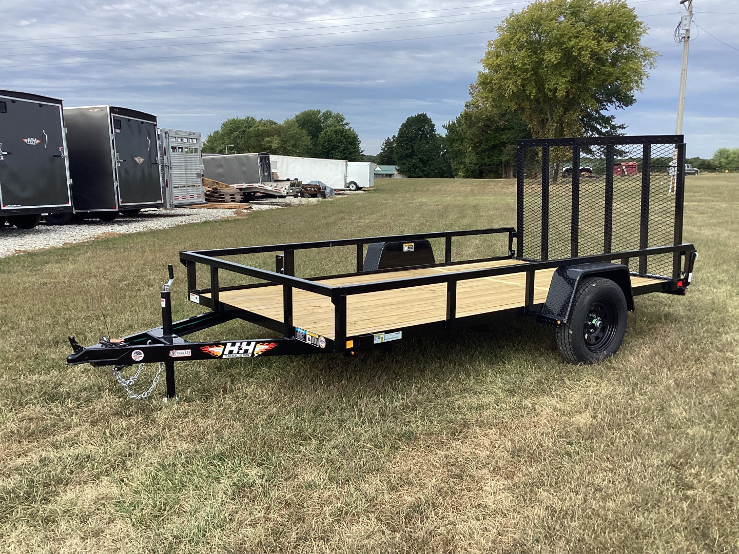 New 2026 H&H 76x12 Rail Side Utility Trailer, 3K Idler