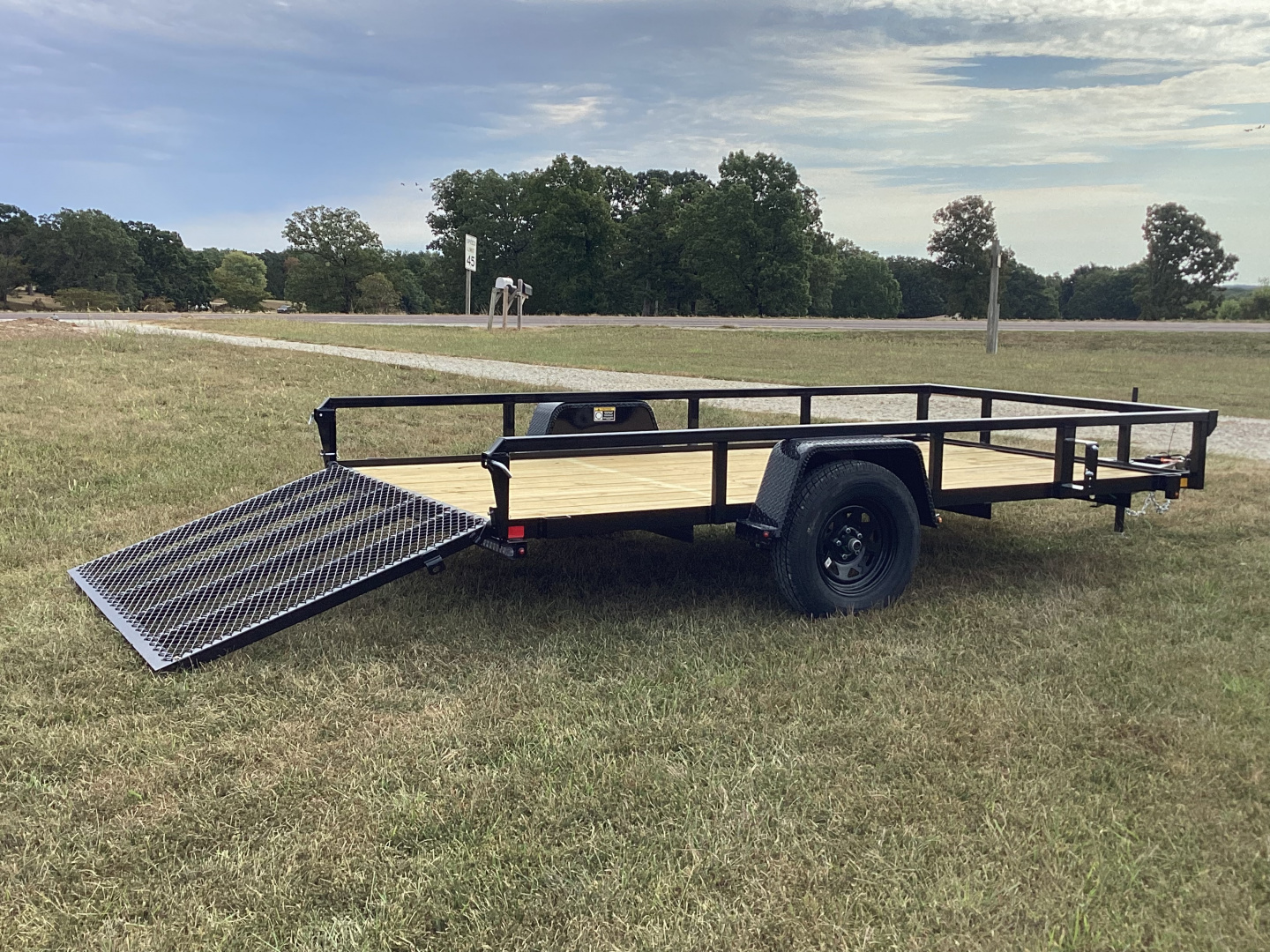 New 2026 H&H 76x12 Rail Side Utility Trailer, 3K Idler