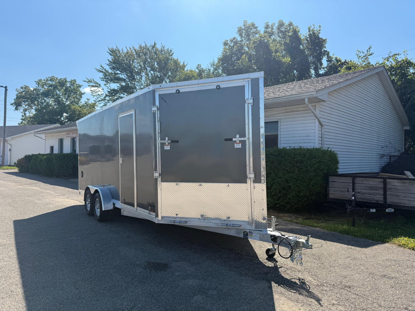 New 7 x 23 All Aluminum 3 Place Enclosed Lighting 2025 Trailer with 7ft interior - upgraded options