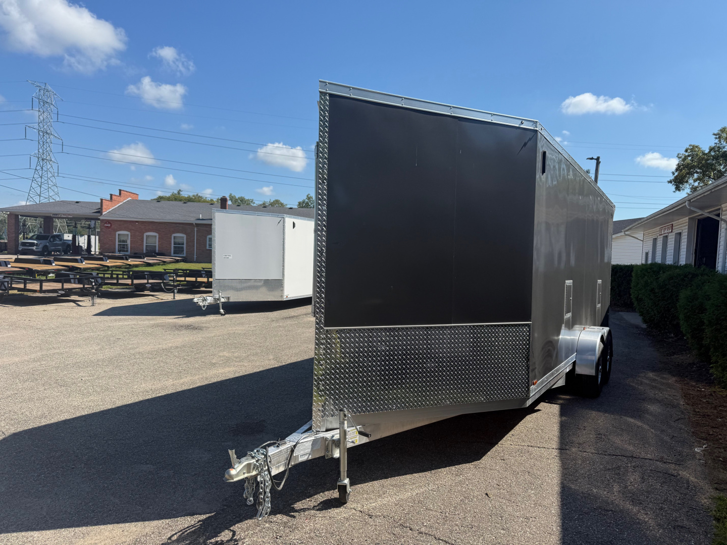 New 7 x 23 All Aluminum 3 Place Enclosed Lighting 2025 Trailer with 7ft interior - upgraded options