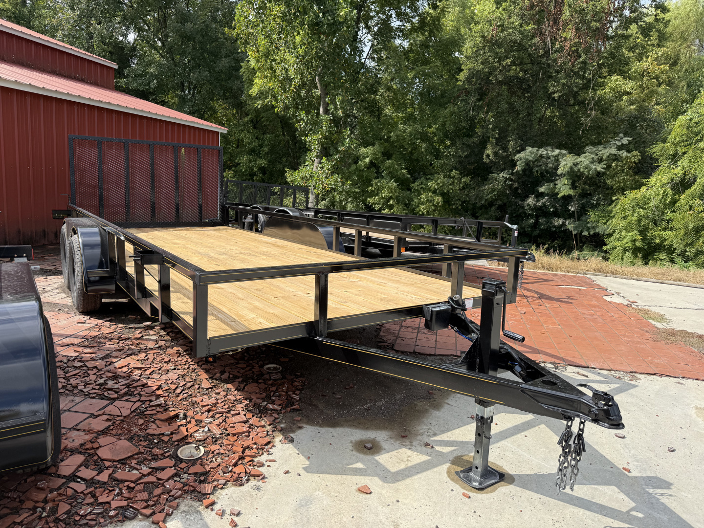 New 2025 P & T Trailers 7K 82X18 2 BRAKE TUBE 7K JACK Utility Trailer