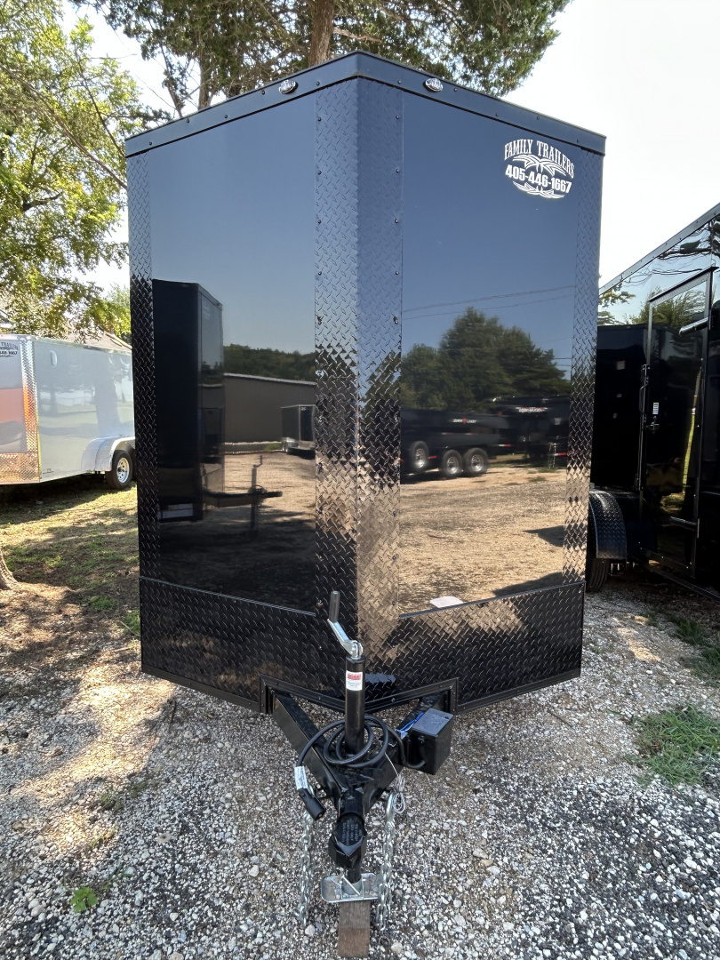 New 2025 Family Trailer 6x12 Tandem Axles Cargo / Enclosed Trailer-Screwless Exterior-Blackout Pkg-Rear Spoiler