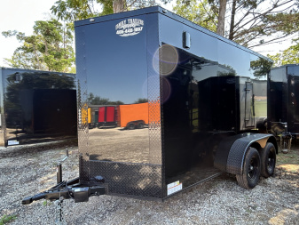 New 2025 Family Trailer 6x12 Tandem Axles Cargo / Enclosed Trailer-Screwless Exterior-Blackout Pkg-Rear Spoiler