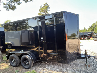 New 2025 Family Trailer 6x12 Tandem Axles Cargo / Enclosed Trailer-Screwless Exterior-Blackout Pkg-Rear Spoiler