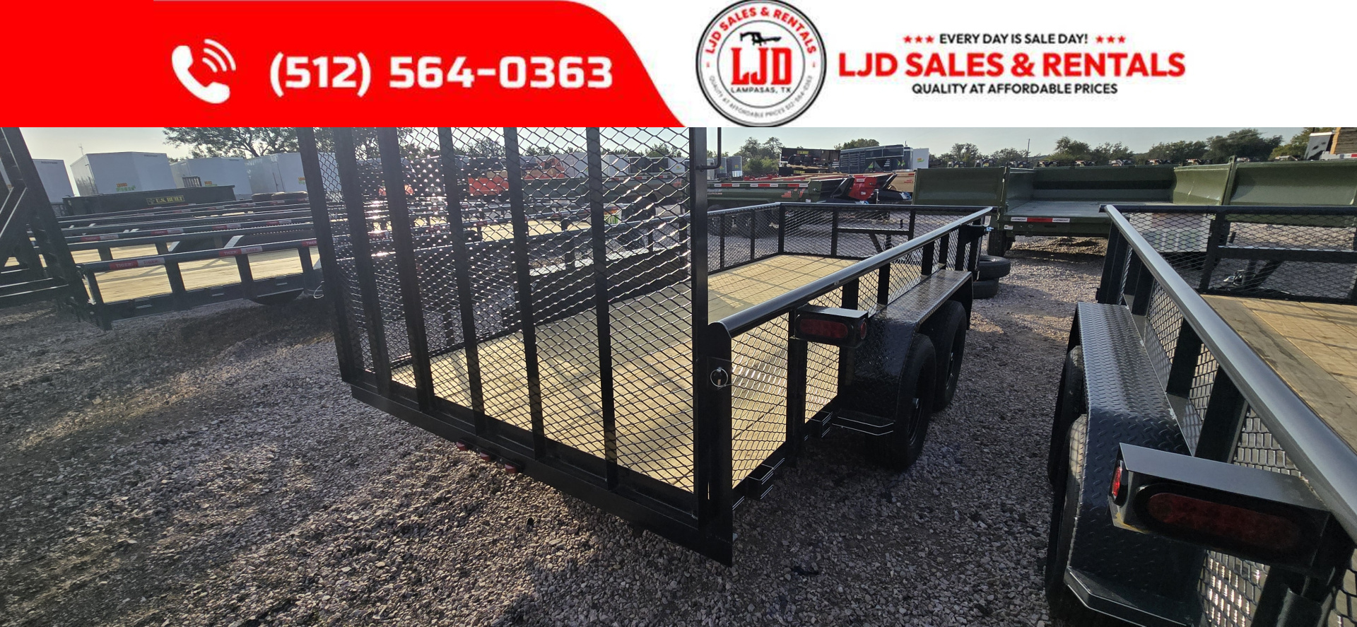 New 2025 Tiger - 83" x 16' Utility Trailer - 4' Gate