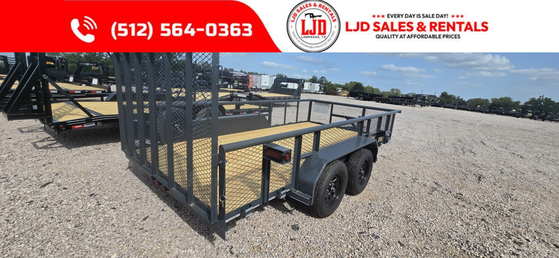 New 2025 Tiger - 77" x 16' Utility Trailer - 4' Gate
