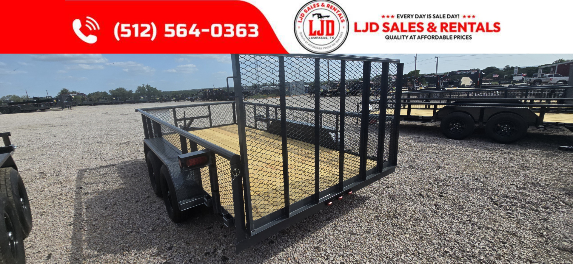 New 2025 Tiger - 77" x 16' Utility Trailer - 4' Gate