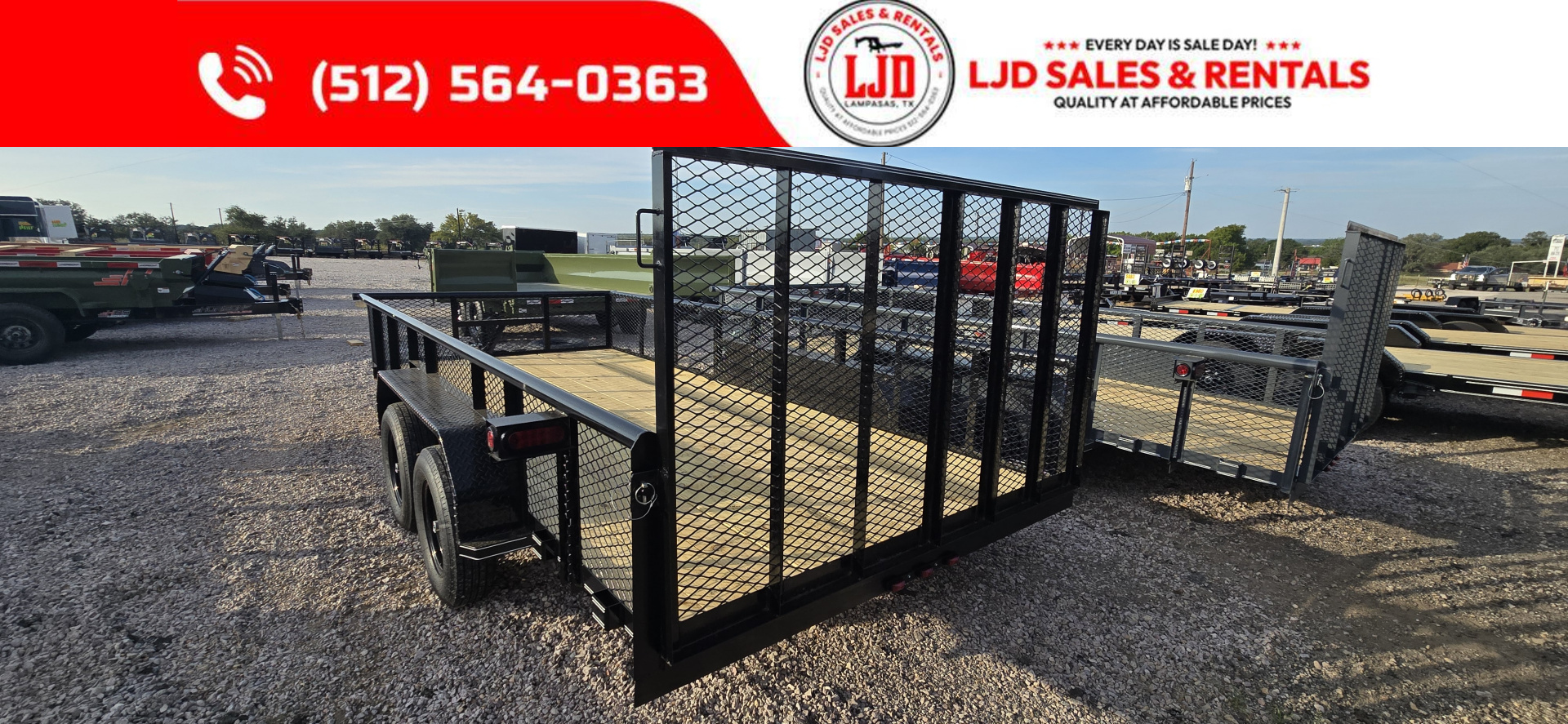 New 2025 Tiger - 77x12 Utility Trailer - 4'Gate - Brakes