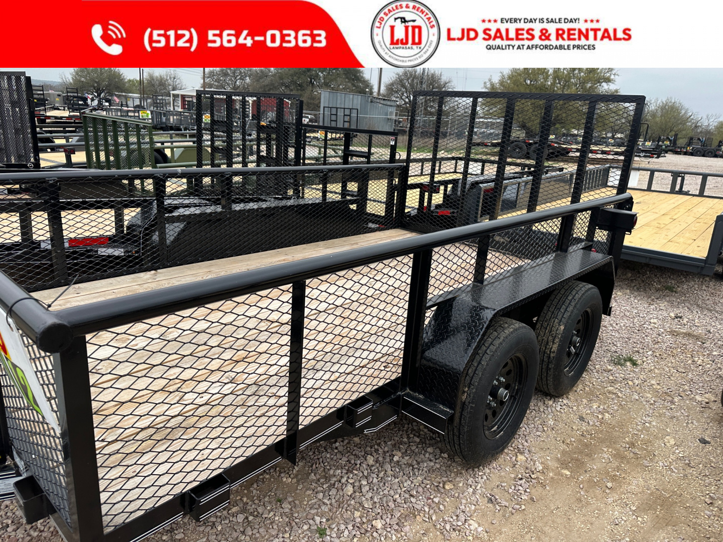 New 2025 Tiger - 77x12 Utility Trailer - 4'Gate - Brakes - 2' Sides