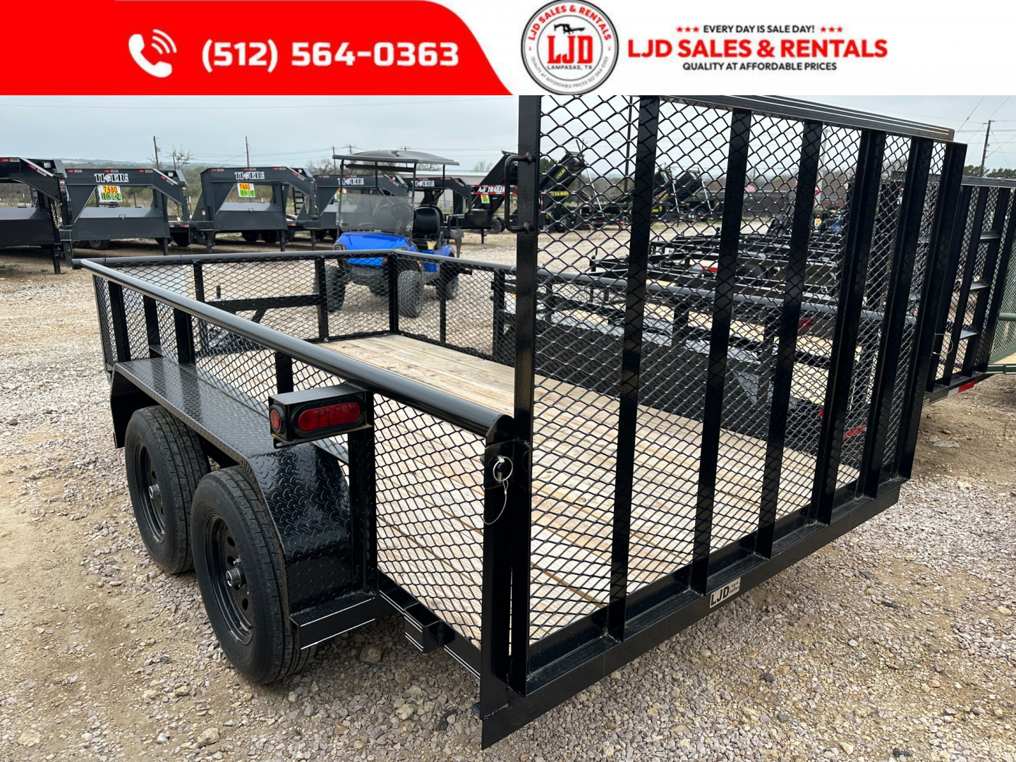 New 2025 Tiger - 77x12 Utility Trailer - 4'Gate - Brakes - 2' Sides