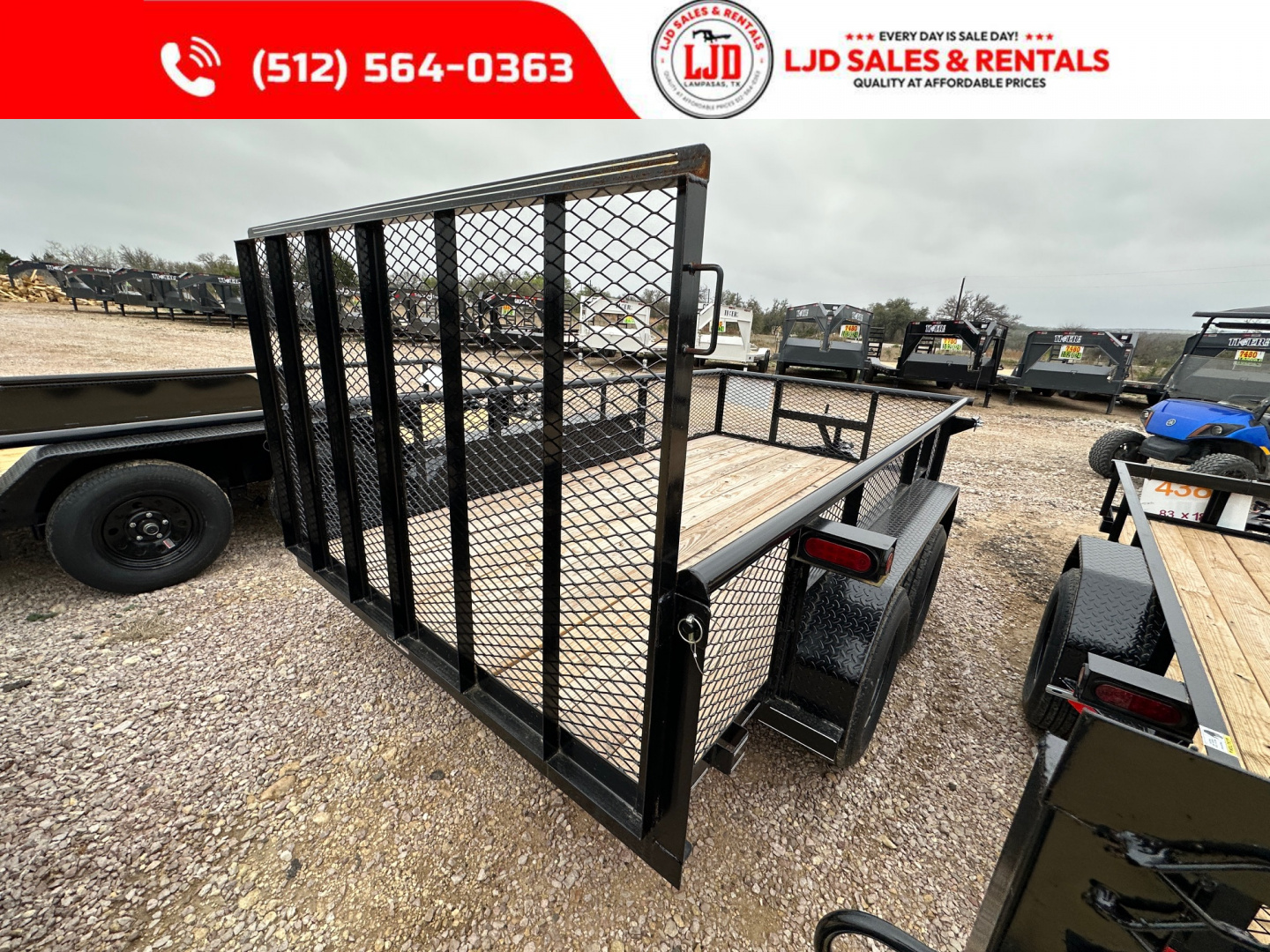 New 2025 Tiger - 77x12 Utility Trailer - 4'Gate - Brakes - 2' Sides