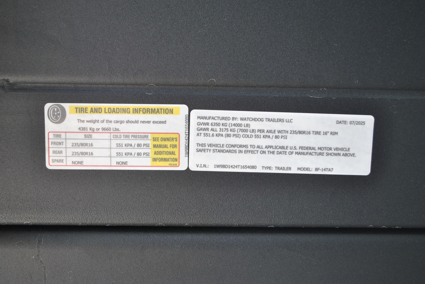 New 2026 7X14 Watchdog Dump Trailer