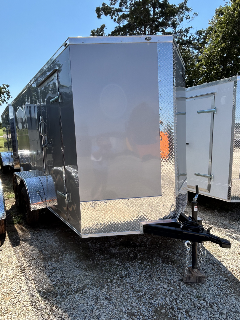 New 2025 Family Trailer 6x12Tandem Axles Cargo / Enclosed Trailer-Screwless Exterior-Rear Spoiler