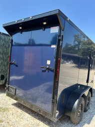 New 2025 Family Trailer 6x12 Tandem Axles Cargo / Enclosed Trailer-Screwless Exterior-Blackout Pkg.-Rear Spoiler