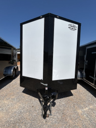 New 2025 Family Trailer 7x12 Tandem Axles Cargo / Enclosed Trailer-Screwless Exterior-Blackout Pkg-Rear Spoiler