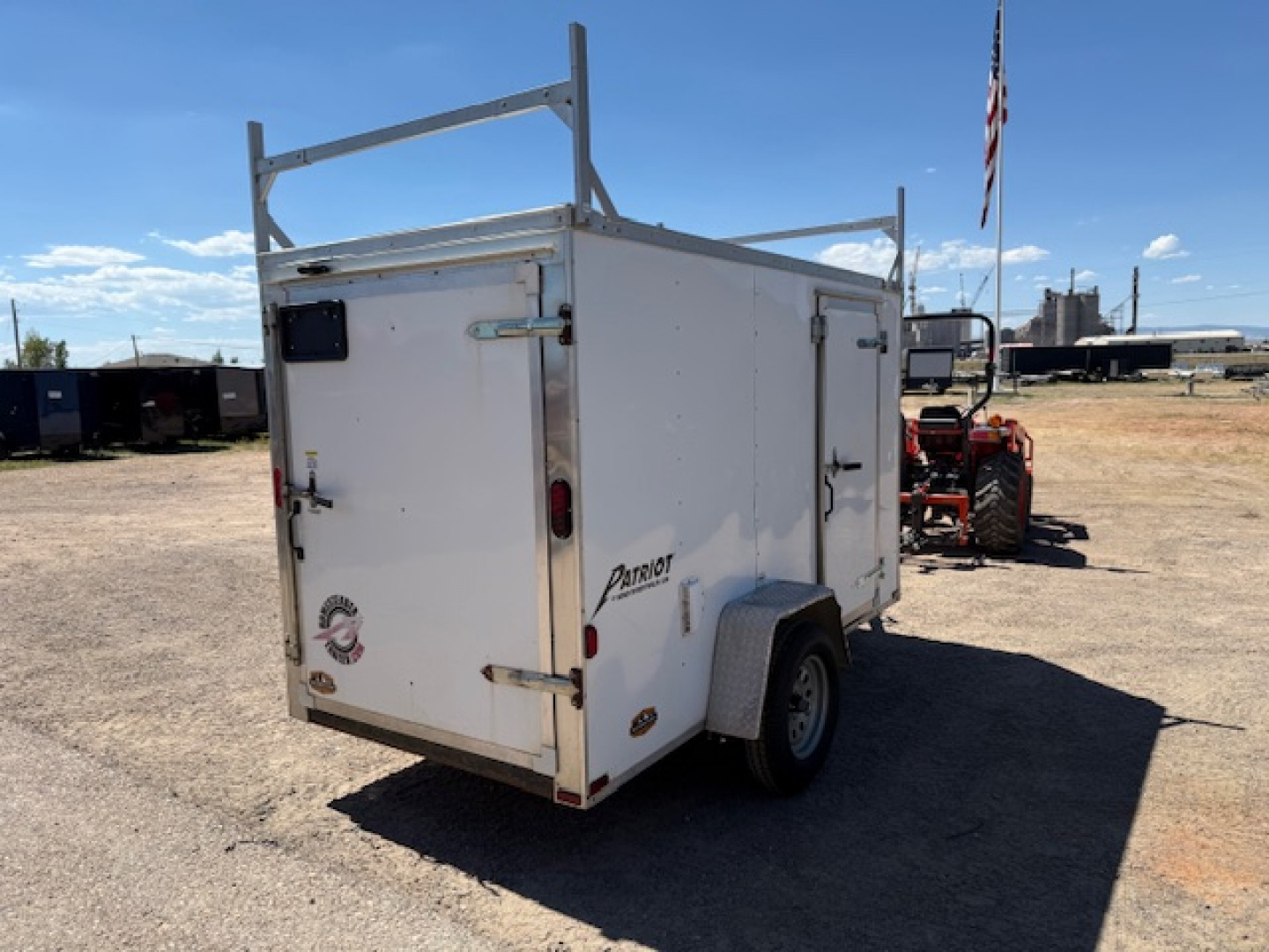 Used 2015 Homesteader Patriot Contractor Trailer 5x10 w/ shelves- rear swing door