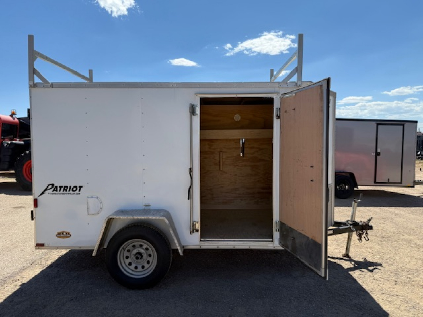Used 2015 Homesteader Patriot Contractor Trailer 5x10 w/ shelves- rear swing door
