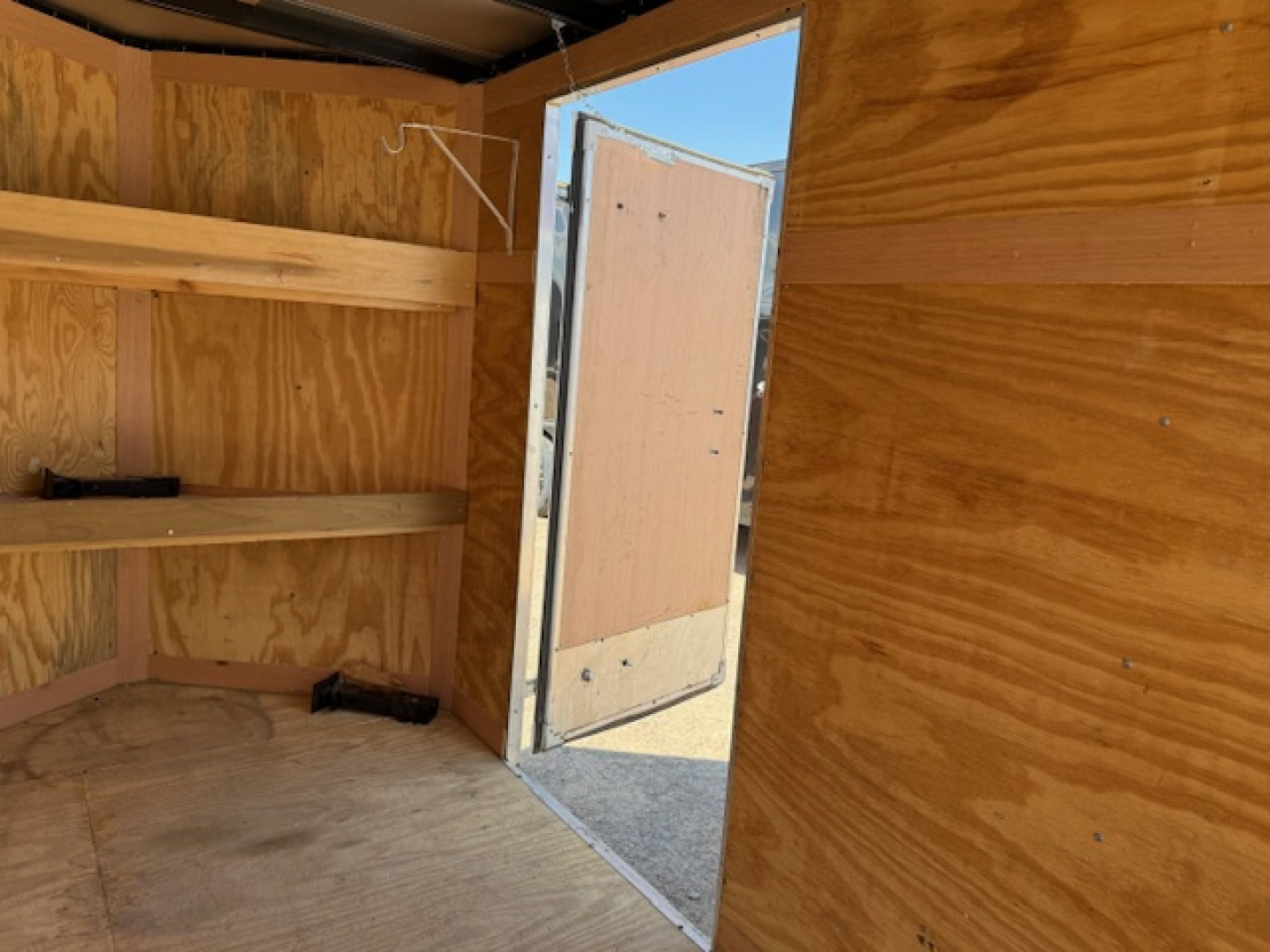 Used 2015 Homesteader Patriot Contractor Trailer 5x10 w/ shelves- rear swing door