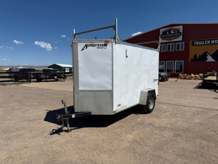 Used 2015 Homesteader Patriot Contractor Trailer 5x10 w/ shelves- rear swing door