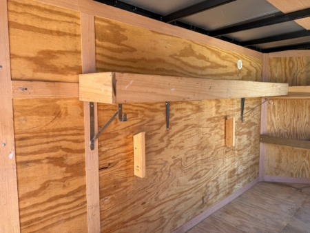 Used 2015 Homesteader Patriot Contractor Trailer 5x10 w/ shelves- rear swing door