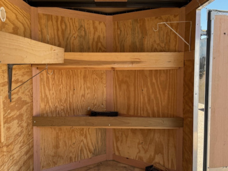 Used 2015 Homesteader Patriot Contractor Trailer 5x10 w/ shelves- rear swing door