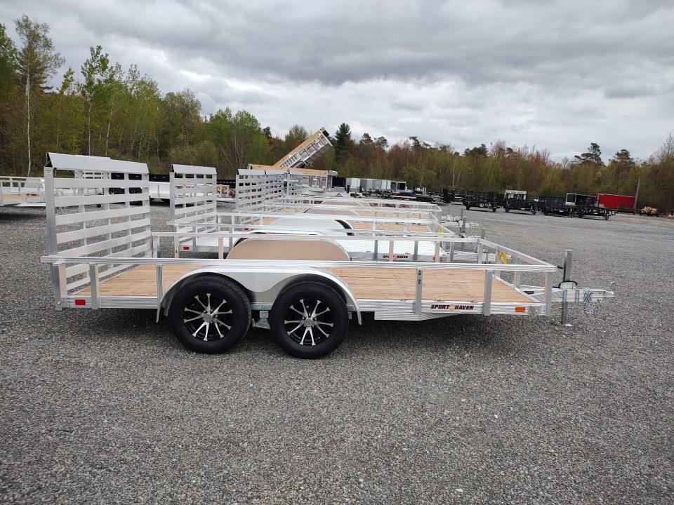 New 2026 Sport Haven AUT714T-Aluminum Tandem Axle Tube Top Utility Trailer 7K