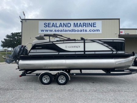 Used 2023 Godfrey Pontoon Boats Monaco 215 SB Tritoon Pontoon Boat
