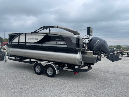 Used 2023 Godfrey Pontoon Boats Monaco 215 SB Tritoon Pontoon Boat