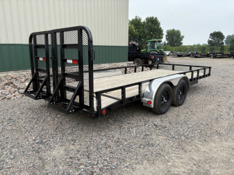 New 2026 PJ 18' x 83" Tandem Utility Trailer - HD Gate