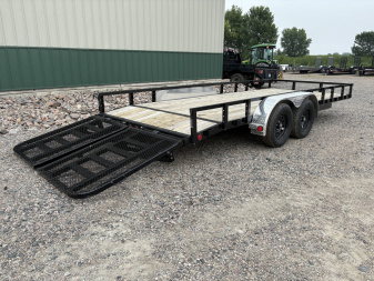 New 2026 PJ 18' x 83" Tandem Utility Trailer - HD Gate