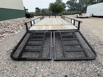 New 2026 PJ 18' x 83" Tandem Utility Trailer - HD Gate