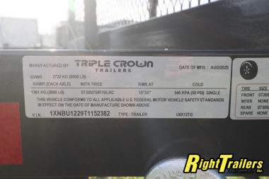 New 2026 6X12 Triple Crown Utility Trailer