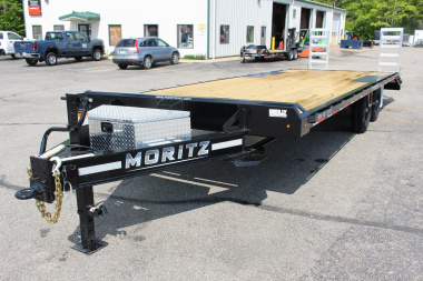 New 2025 Moritz 8' 6  x 22' + 4' Deckover Flatbed w/ Beavertail - Aluminum Ramps - 14,000# GVW