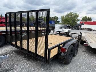 New 2025 P & T Trailers 7K 82X12 TUBE 2 BRAKE 7K JACK Utility Trailer