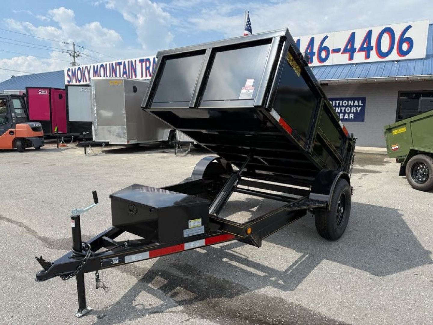 New 2025 P & T Trailers 5X8 DUMP 3 WAY GATE Dump Trailer