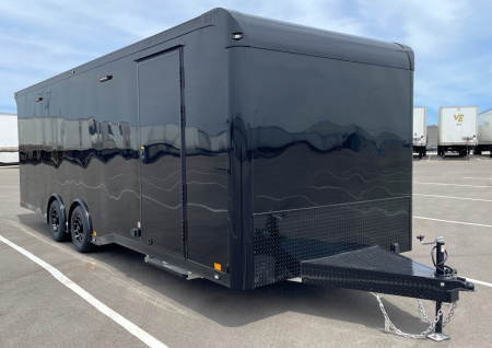 New ATC RoM 400 Aluminum 24' Enclosed Car Hauler Trailer 9990 GVWR: Escape Door, Blackout, Spare, AC, Insulation, Coin Floor