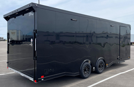 New ATC RoM 400 Aluminum 24' Enclosed Car Hauler Trailer 9990 GVWR: Escape Door, Blackout, Spare, AC, Insulation, Coin Floor