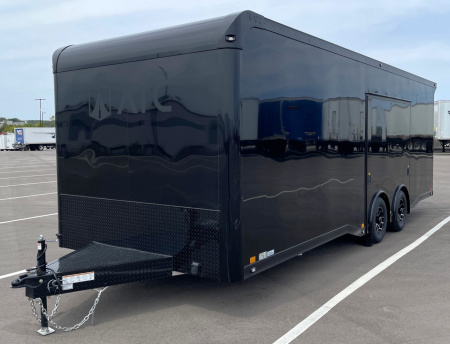 New ATC RoM 400 Aluminum 24' Enclosed Car Hauler Trailer 9990 GVWR: Escape Door, Blackout, Spare, AC, Insulation, Coin Floor