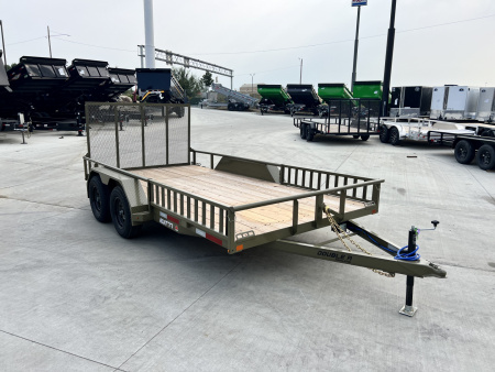 New NEW 2026 Double A 14’x83" Railside Utility Flatbed 2-3500lb axles = 7K with ATV Ramps
