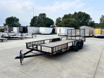 New NEW 2026 Double A 18’x83  Railside Utility Flatbed 2-3500lb axles = 7K With ATV side Ramps