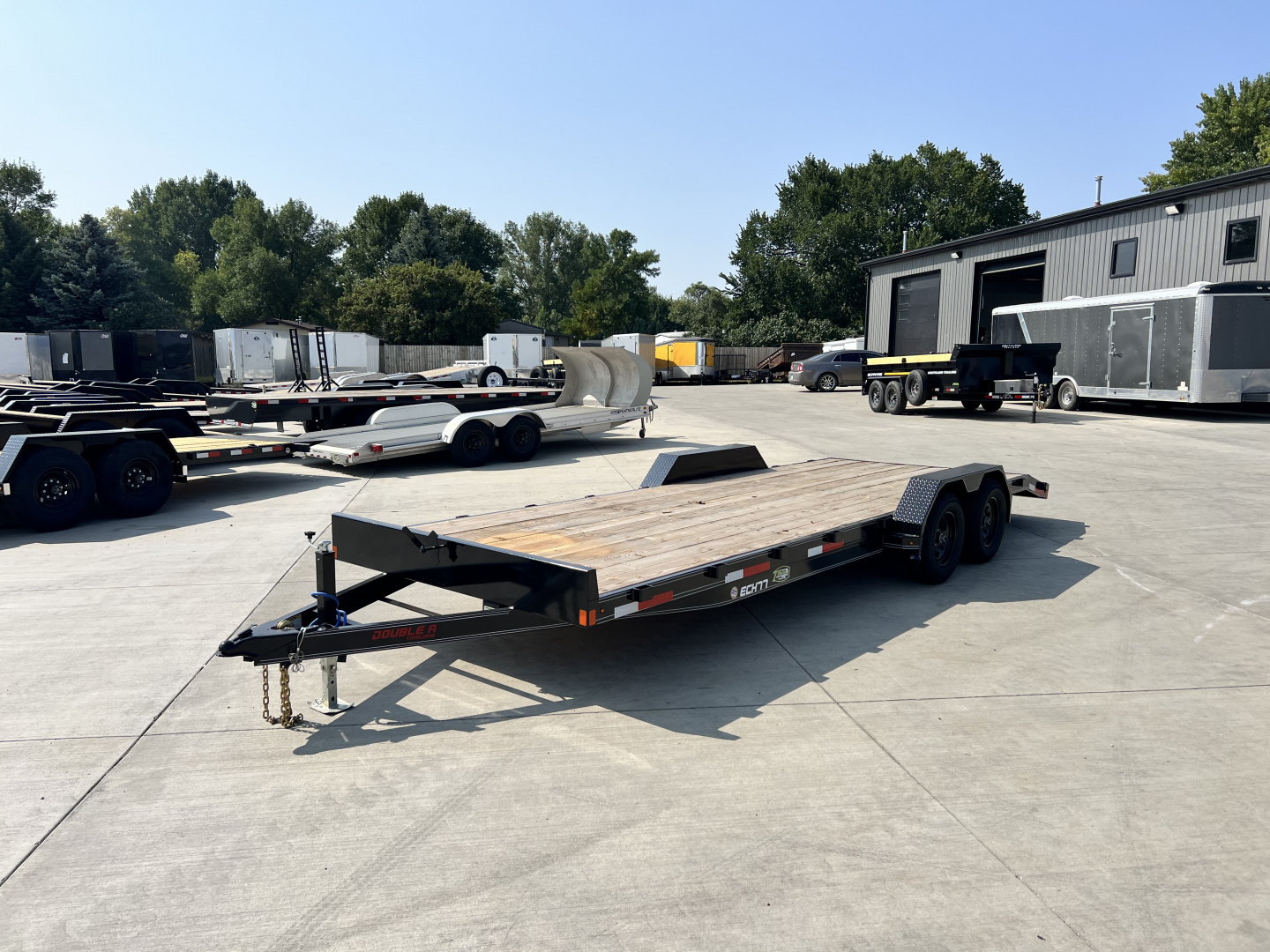 New NEW 2026 Double A 22’x83” flatbed Trailer 2-3500 lb axles=7K, dovetail, Slide In Ramps