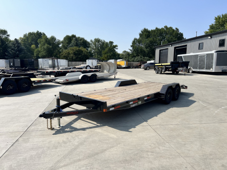 New NEW 2026 Double A 22’x83” flatbed Trailer 2-3500 lb axles=7K, dovetail, Slide In Ramps