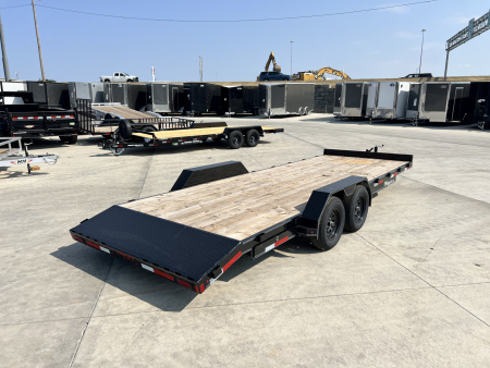 New NEW 2026 Double A 22’x83” flatbed Trailer 2-3500 lb axles=7K, dovetail, Slide In Ramps