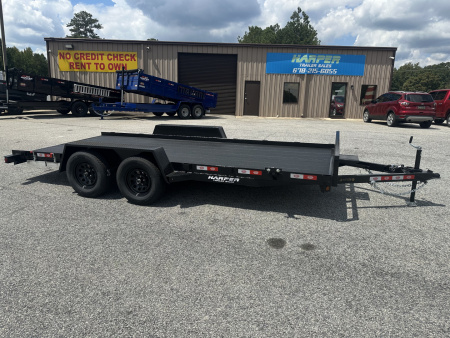 New 2026 COVERED WAGON 7X16 7K STRAIGHT DECK CAR HAULER WITH COBRA LINED FLOOR/ALUMINUM RAMPS