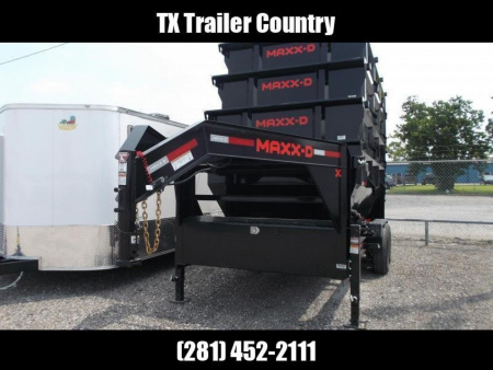 New 2026 MAXX-D 83x14 ROX 16K Gooseneck Roll off Dump Trailer / 8K Axles / Electric Tarp System / (3) 83x14 4ft Tall Heavy Duty Bins Rollster