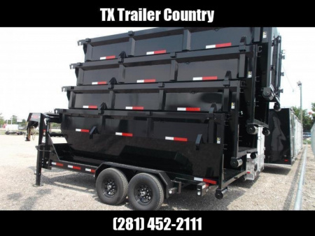 New 2026 MAXX-D 83x14 ROX 16K Gooseneck Roll off Dump Trailer / 8K Axles / Electric Tarp System / (3) 83x14 4ft Tall Heavy Duty Bins Rollster